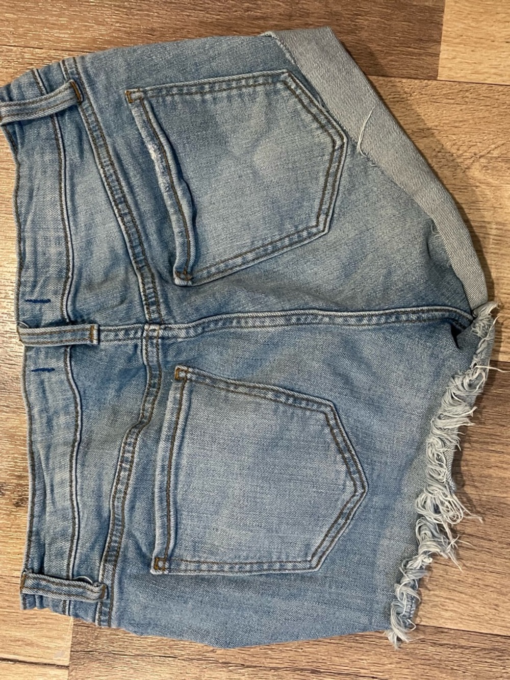 Studio Distressed Light Blue Denim Shorts - Picture 3 of 4